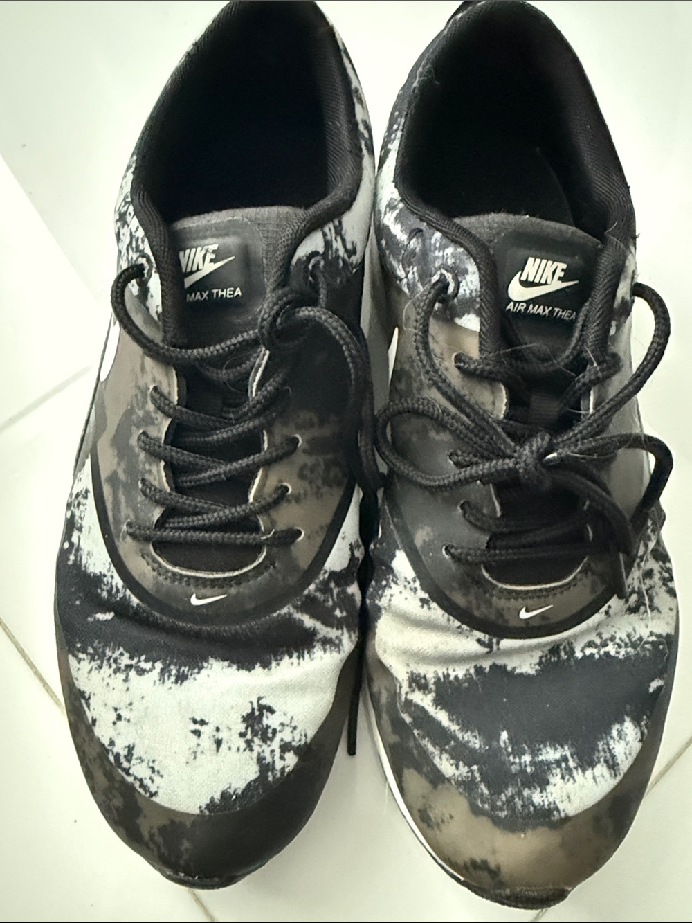 Nike Air Max Thea Black and White Abstract Trainers